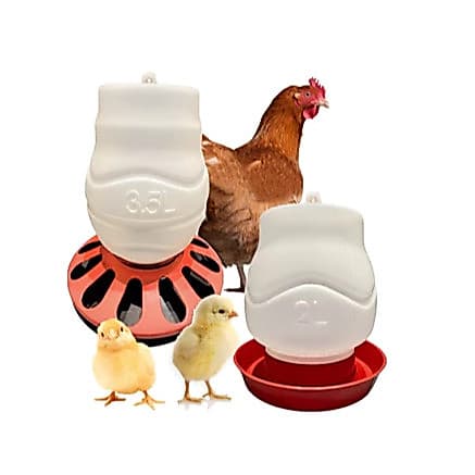 Kit Comedouro 3,5kg Automático e Bebedouro 2lts Aves Galinha Frango Pintinho Pato Marreco Codorna Criar Galinheiro