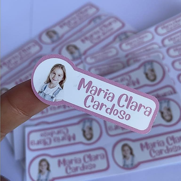 Etiqueta Escolar Personalizada 50 Un Vinil Resistente à Água 3 Tamanhos – Infantil Material Escolar