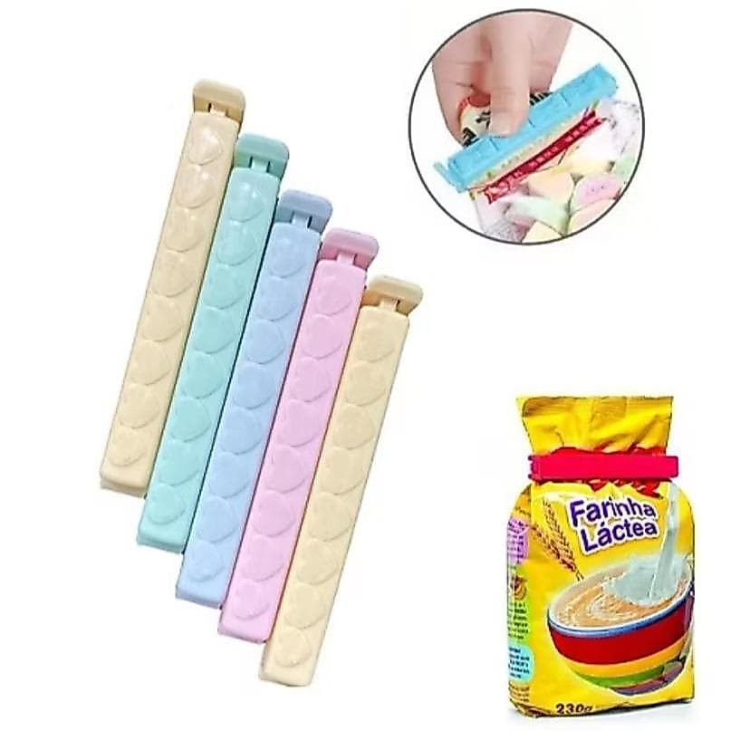 Kit Prendedor Fechar Sacos Embalagens Conjunto Lacre Para Embalagens
