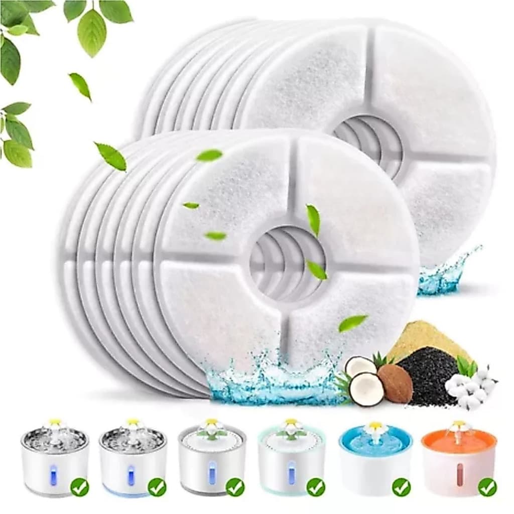 Kit 12 Filtro Para Bebedouro Gato Fonte de Água Circular Pet