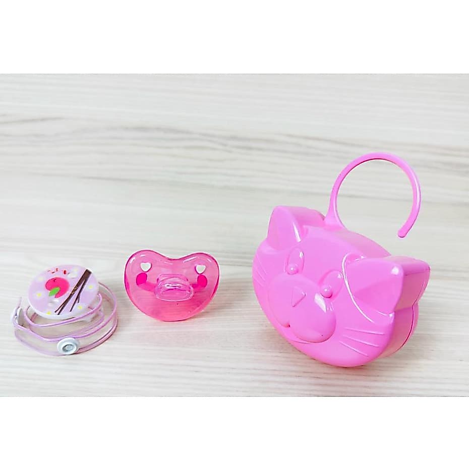 Kit 3 Peças Chupeta 100% Silicone + Prendedor de Chupeta + Porta Chupeta