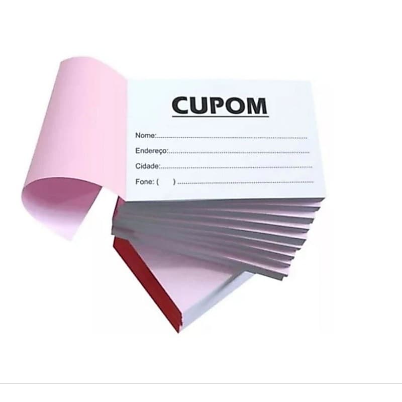05 Blocos de Cupom para Sorteio com 100 Folhas cada papel 90g personalizado