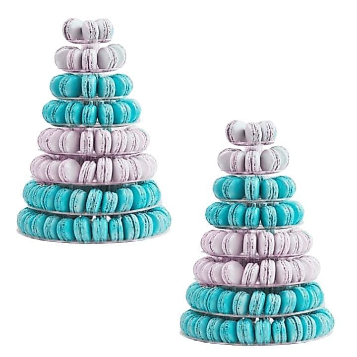 KIT 2 Torres para Macarons 8 Pisos Evento Festa Casamento Aniversários Luxo Doce Fino Elegante TM08C