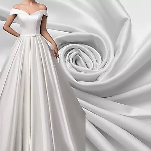 Tecido Cetim Bucol Branco - Venda A partir de 3 metros Ideal para vestidos de noivas, Cetim encorpado sem transparência