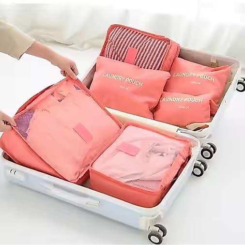 Kit 6 Peças Organizador Necessaire Bolsa Mala de Bagagem Viagem para peças Roupa Armazenamento Tenis