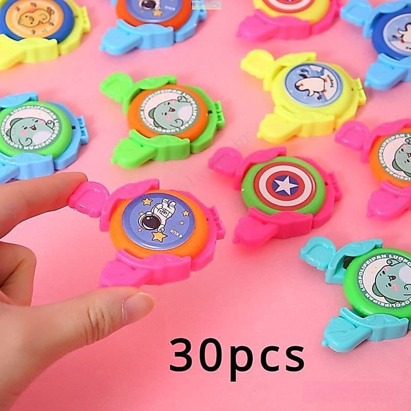 30 Peças Mini Lançador de Disco Voador Rotativo Brinquedo Presente Pequeno para Jardim de Infância