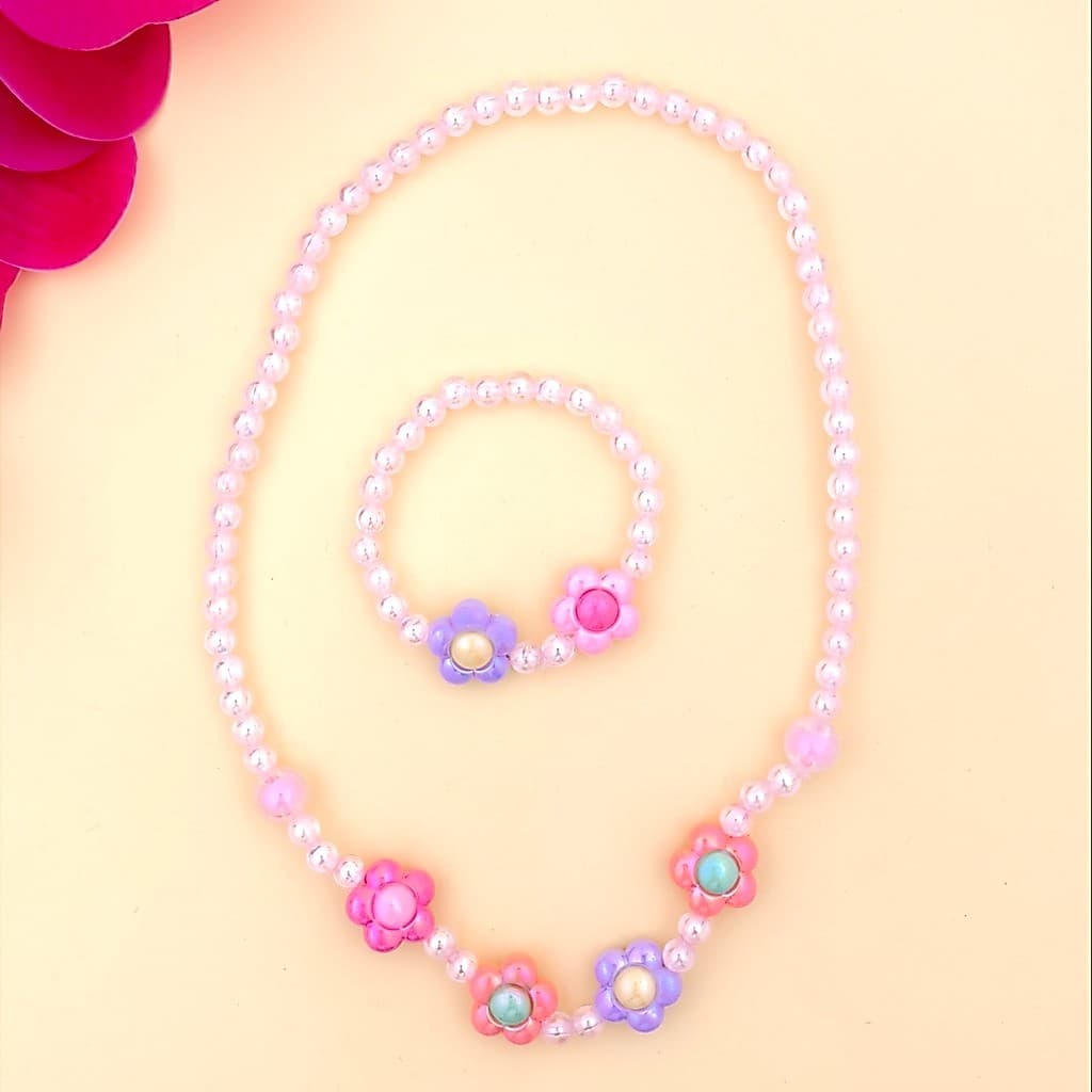 Kit Colar/Pulseira  de Miçangas infantil Pérola  Muito modelos cor aleatorio T-633-3