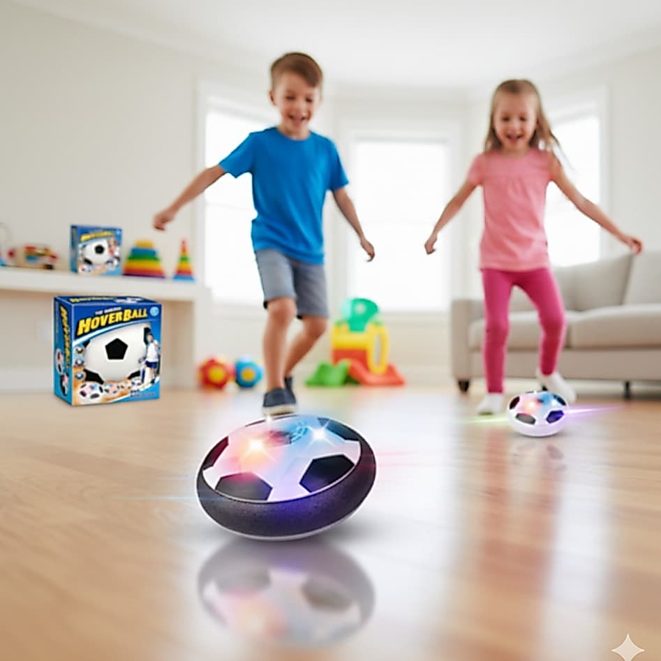 Bola de Futebol Hover Ball Flutuante - Iluminação LED, Flutuação Suave, Diversão Dentro de Casa