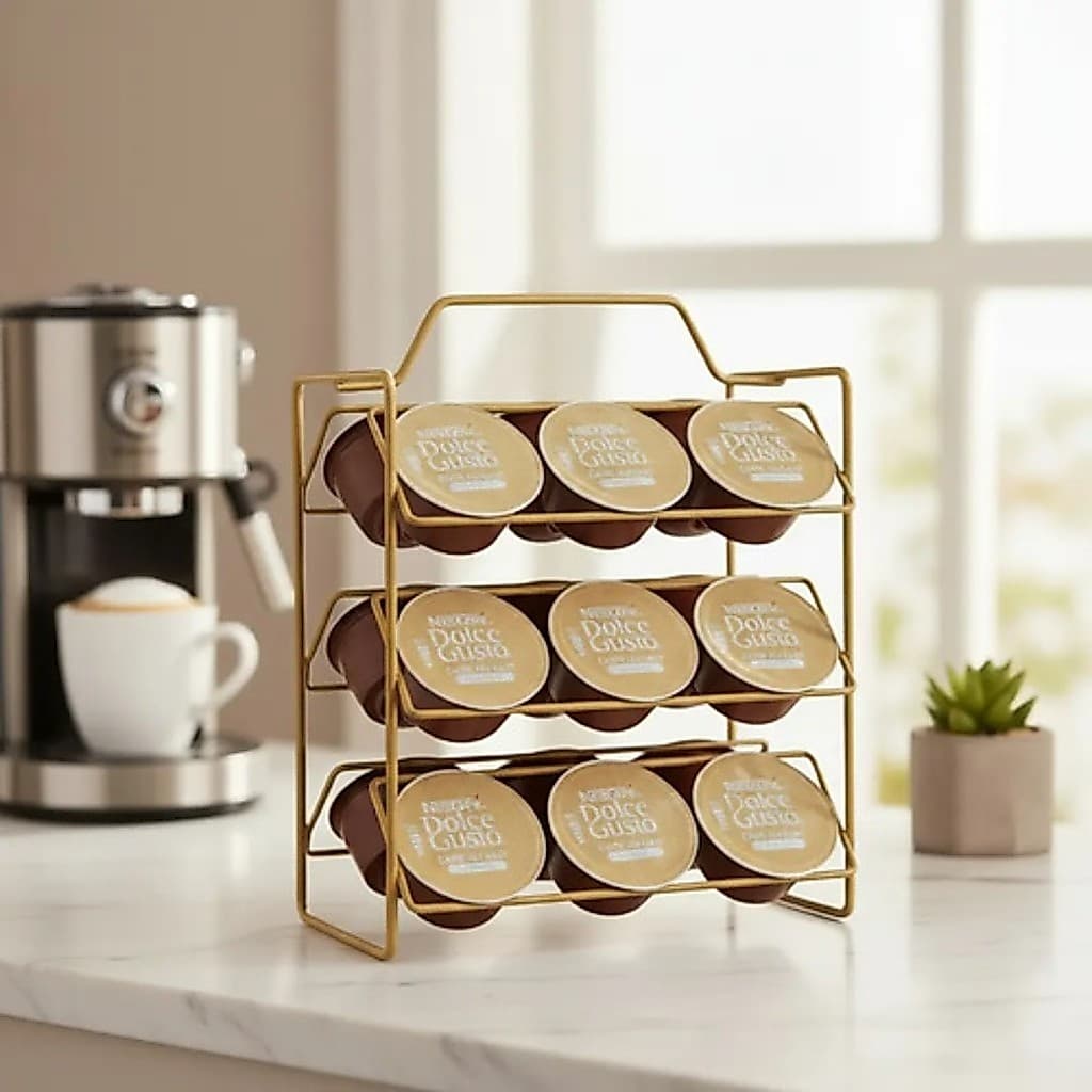 Suporte Porta Cápsulas Dolce Gusto - Design Premium Dourado