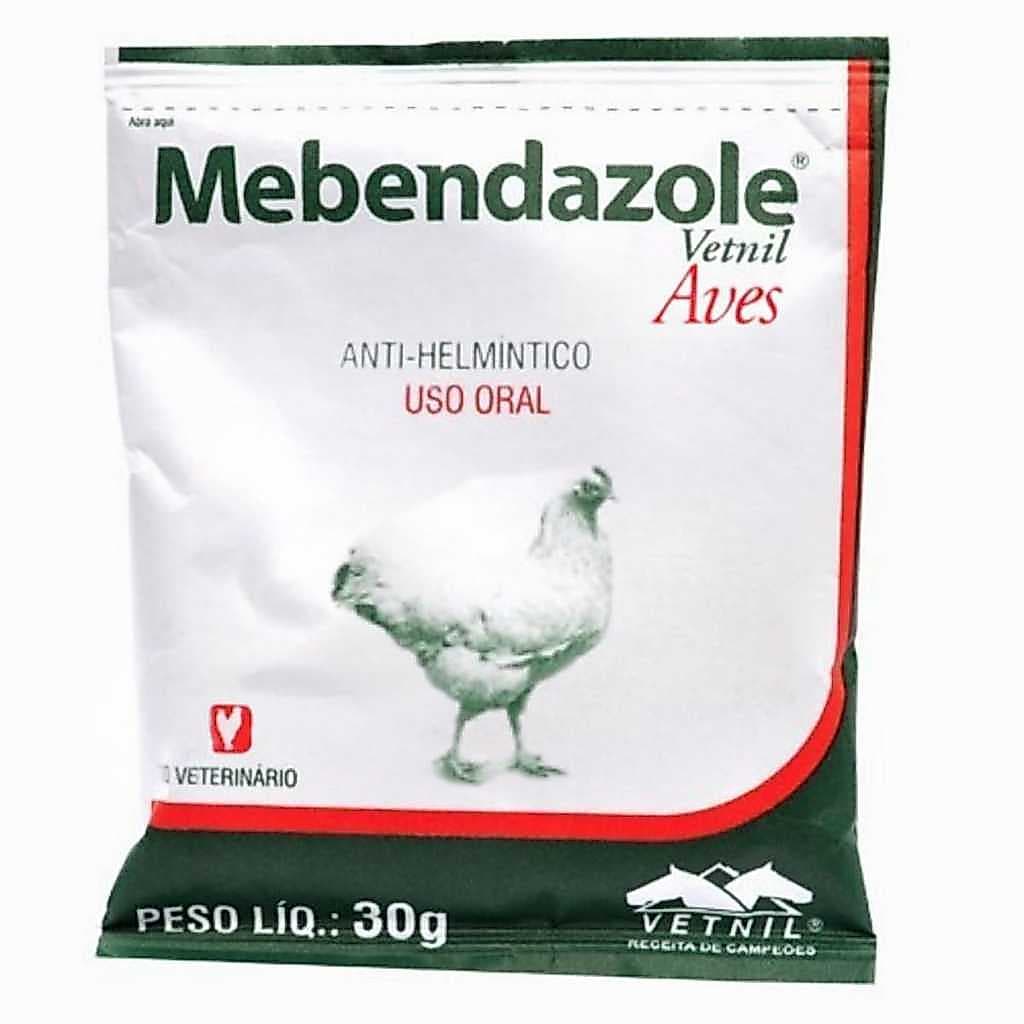 mebendazole aves anti-helmintico 30 gramas vetnil