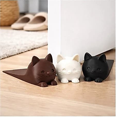 Batente de Porta Gatinho Fofo Trava Porta Antiderrapante Cunha Segura Porta Decorativo