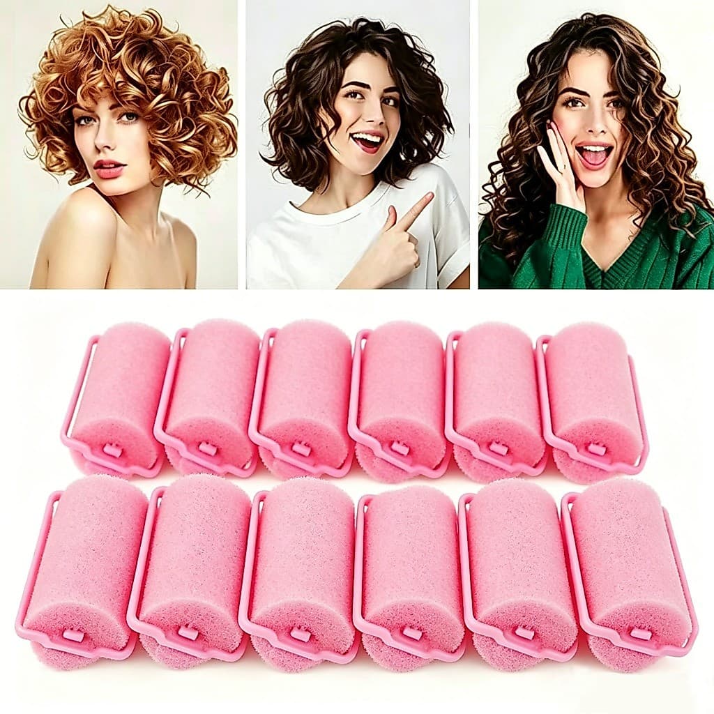 KIT 16 BOB Modelador De Cabelo Comprimento 7cm Diâmetro 3cm DIY Pink - Bobes de Espuma Para Cachos