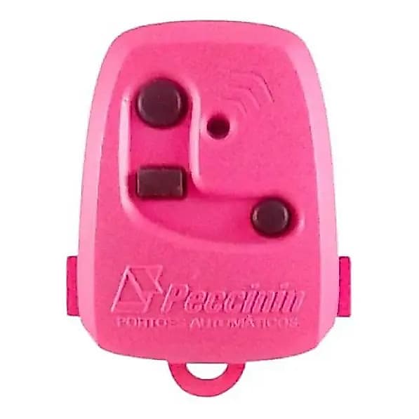 Controle Remoto Peccinin TX 3C Rosa 433MHz Portão Eletrônico Rolling Code Anticlonagem