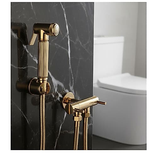 Ducha Higiênica Domma Chuveirinho Banheiro Lavabo Metal Aço Inoxidável Gold Dourado Luxo