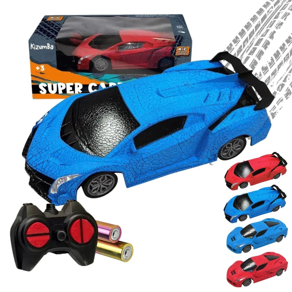 Carrinho de Controle Remoto Spider Speed Textura Siper Aranha Brinquedo Corrida Veloz Pilha Kizumba
