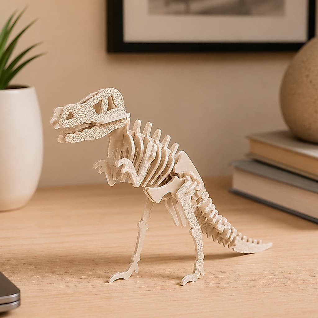 Kit Cartela Quebra-Cabeça 3D Dinossauro T-Rex
