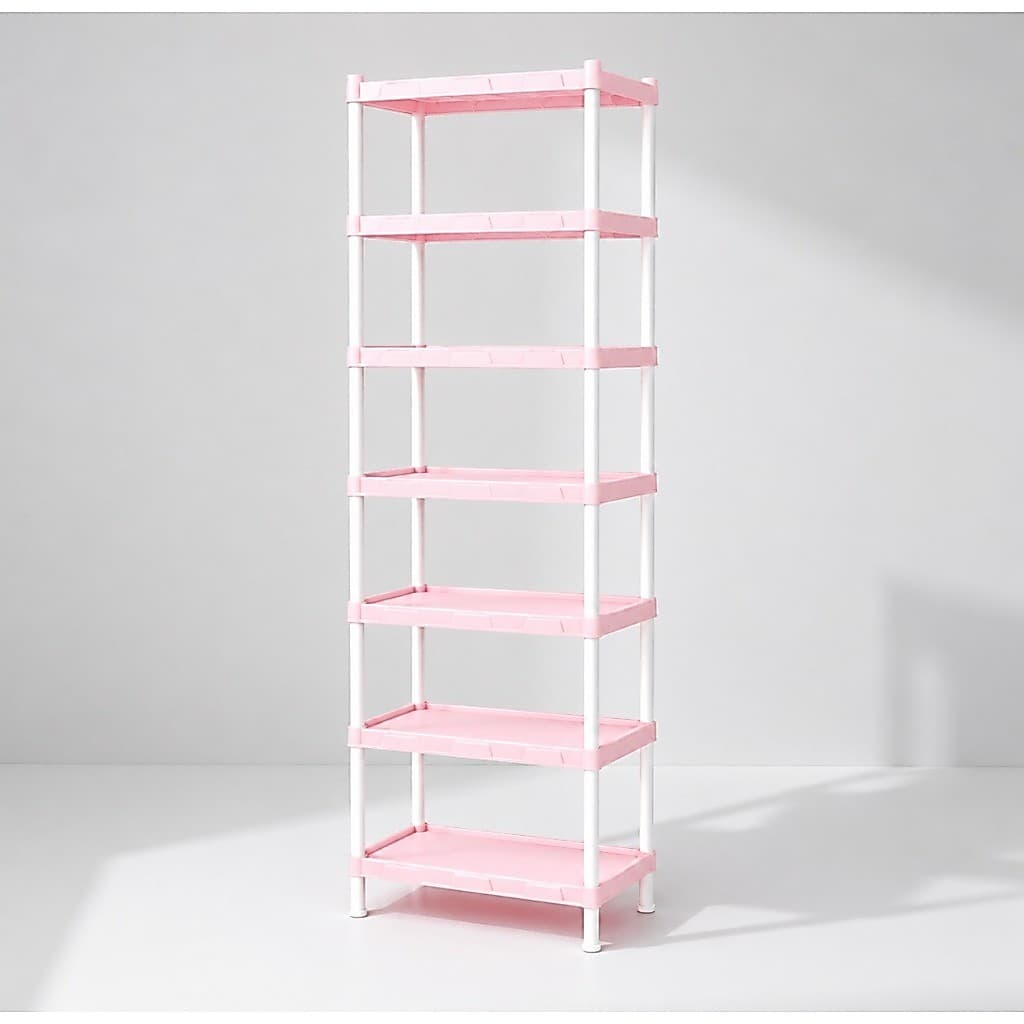 Estante Organizadora Rosa Bebê 7 Prateleiras com Pés