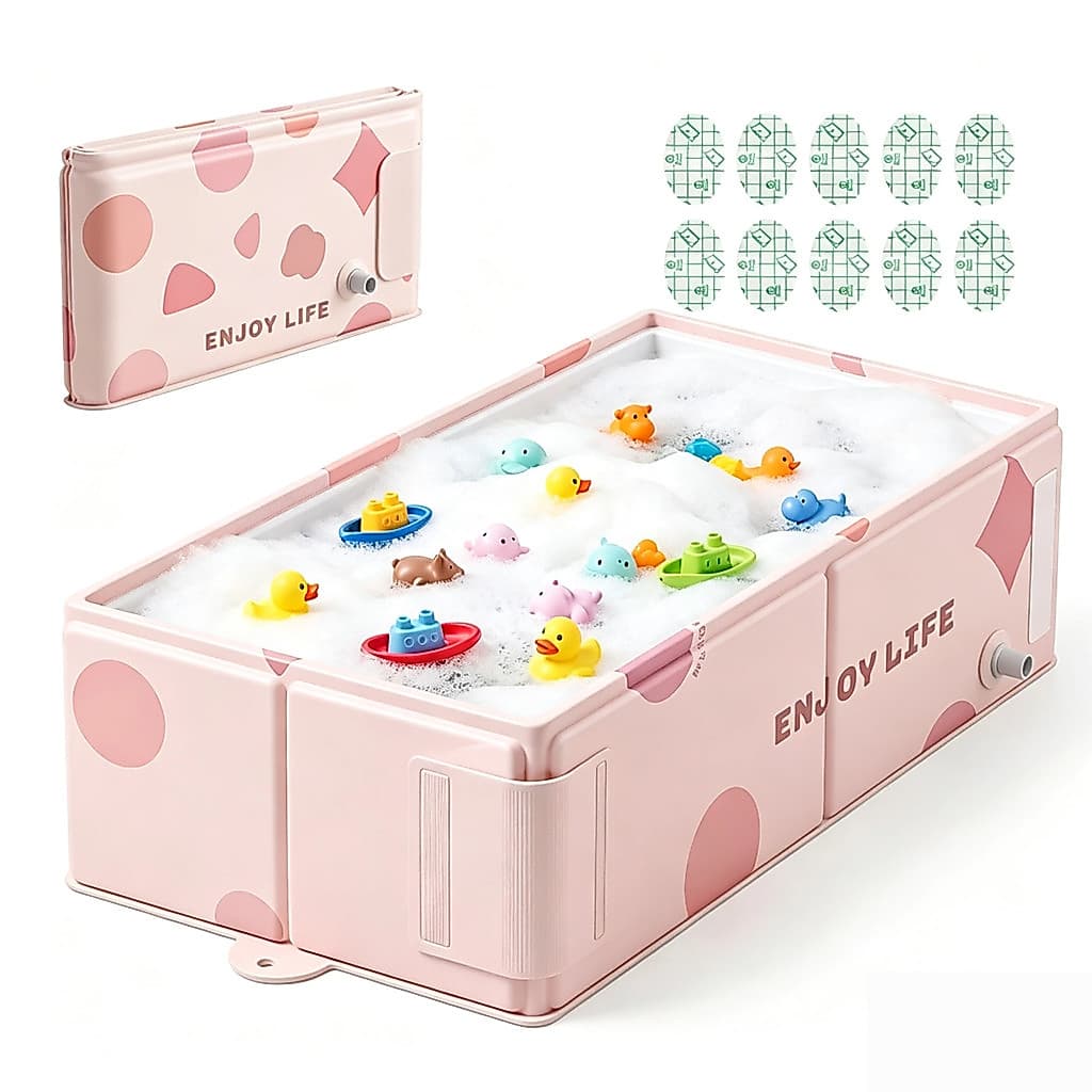 Portable Folding Baby Bathtub  Safety Compact Infant Bath 76×40cm  PVC+Placa composta (antibacteriana)