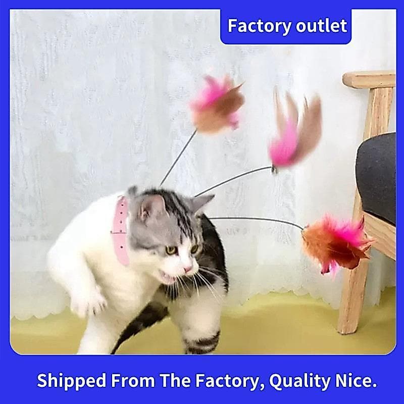 Brinquedos De Treinamento De Varinha De Teaser Rosa Com Coleira De Animais De Estimação De Sino Para Gatos