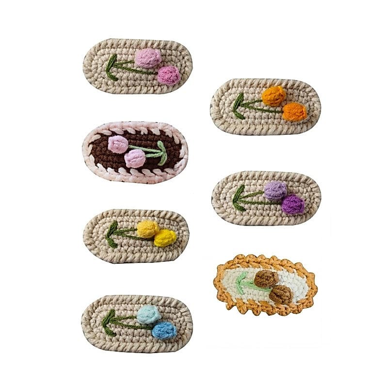 Grampo De Cabelo Flor hi Estilo , Prendedor Bordado De Lã Exclusivo Para Meninas , Designs Delicados Feitos À Mão , Perf