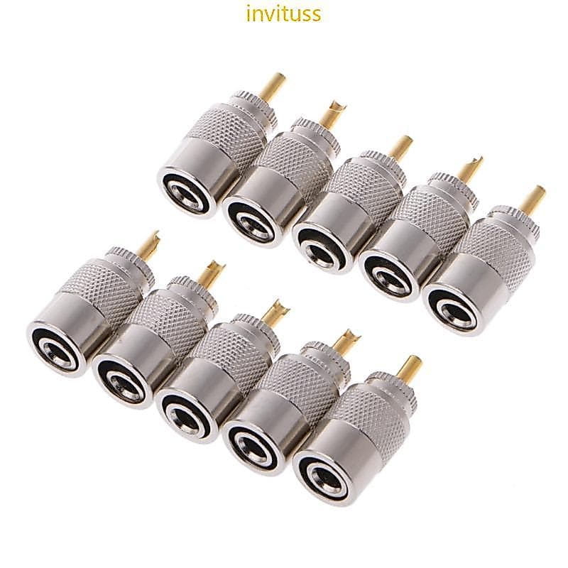 Inv 10 Pcs UHF PL-259 Plugues De Conector RF De Solda Macho Para Cabo Coaxial RG8X