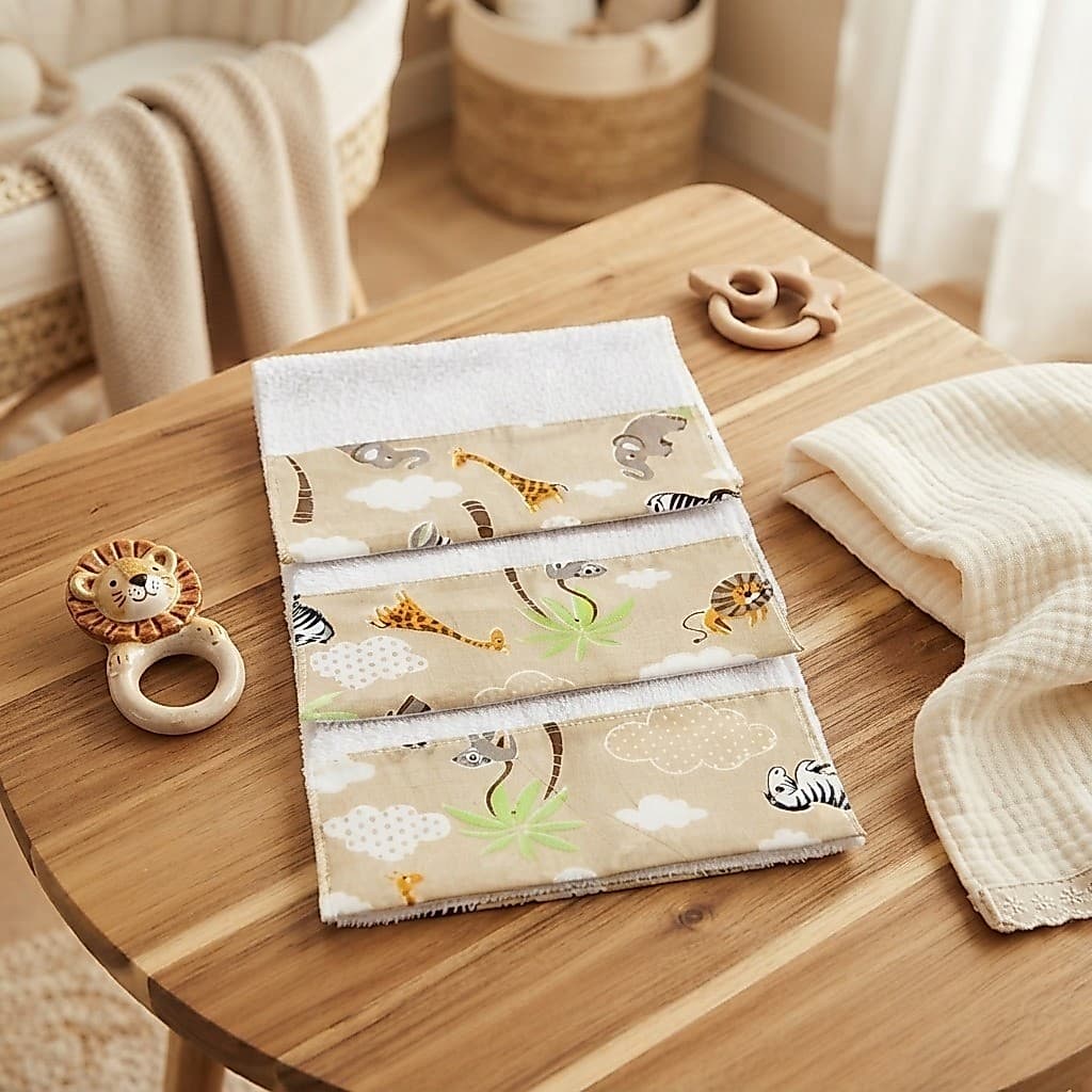 Kit Com 3 Paninhos De Boca Para Bebê Varias Estampas Menino E Menina