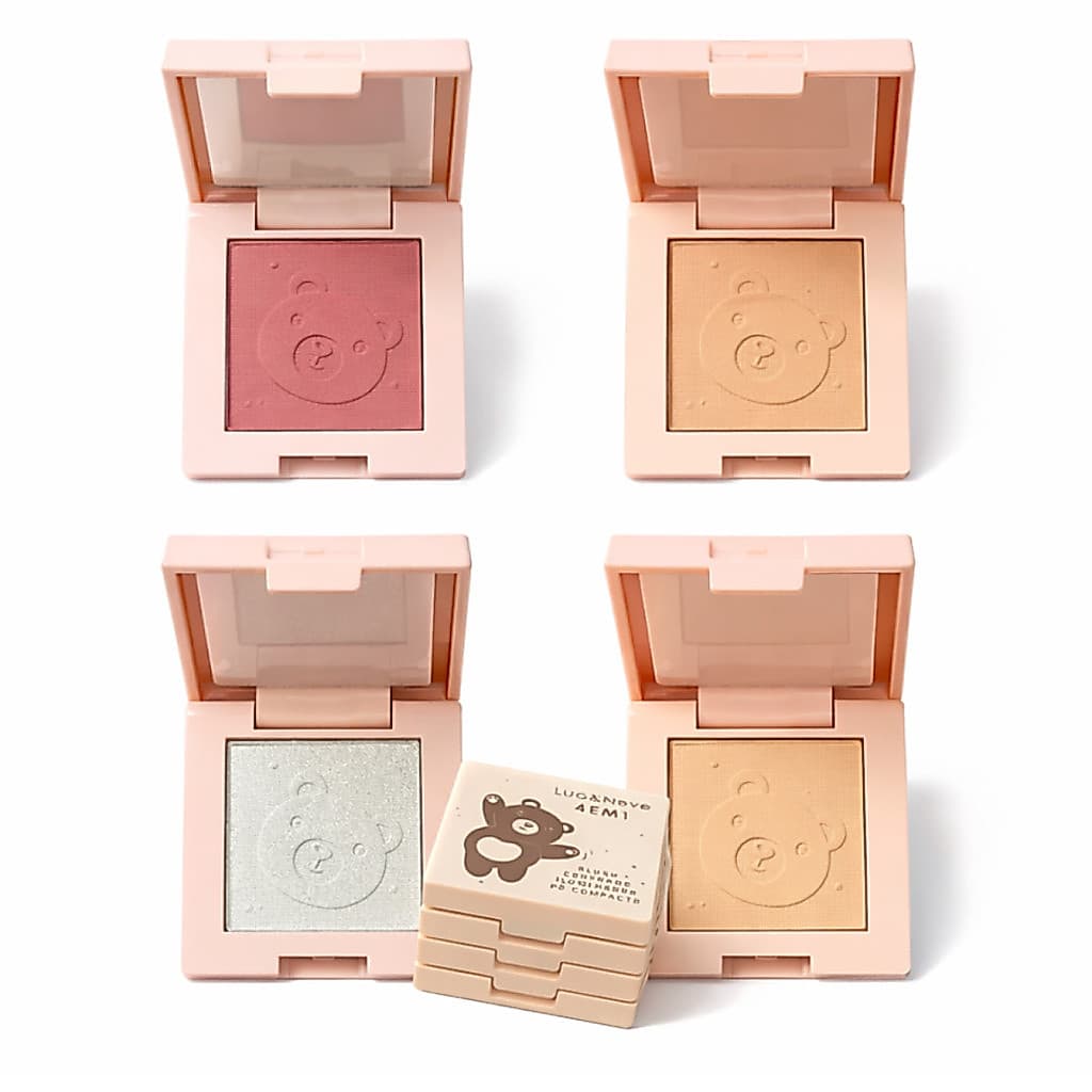 Paleta 4 Em 1 Blush,Contorno,Iluminador,Pó Compact - Cor: 02