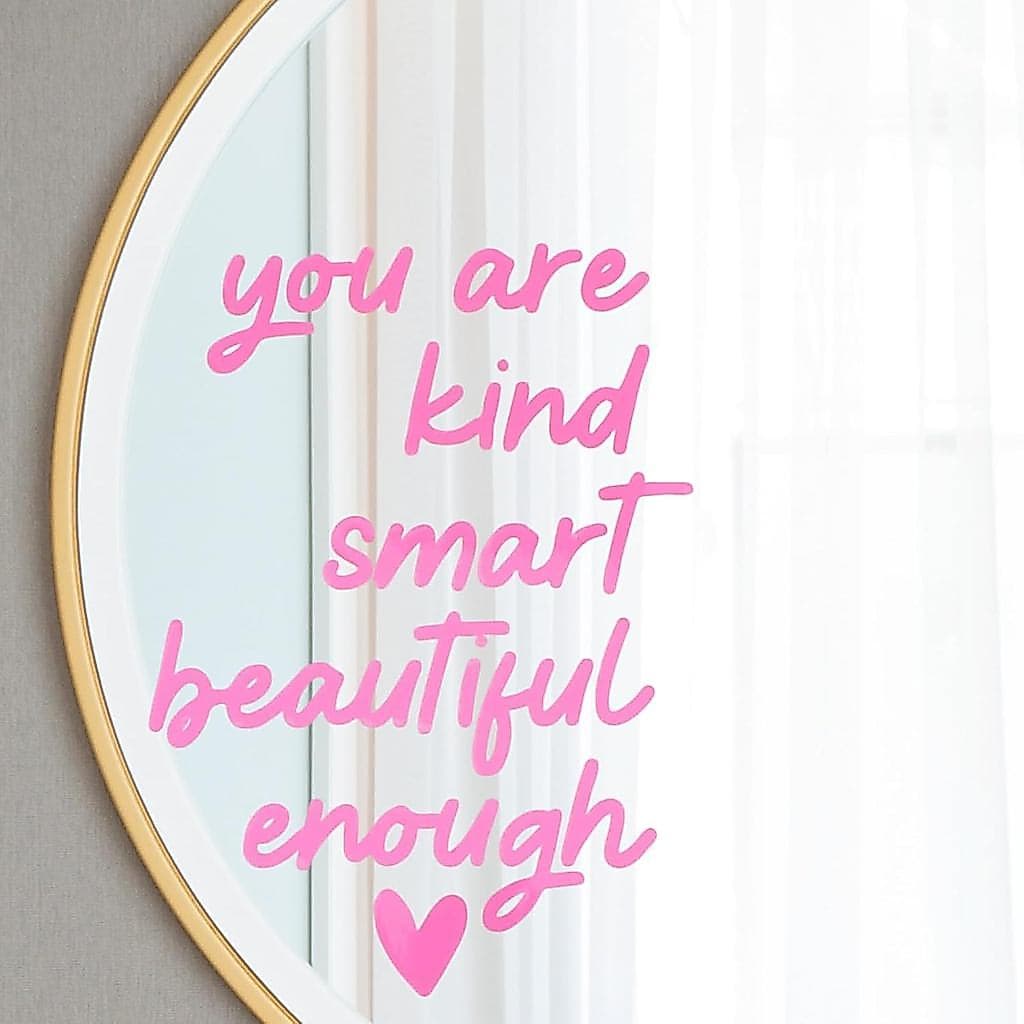 Decoração de Parede com Frases Positivas para Espelho de Banheiro ElevateTech, 10 Peças Adesivos de Vinil para Espelho R
