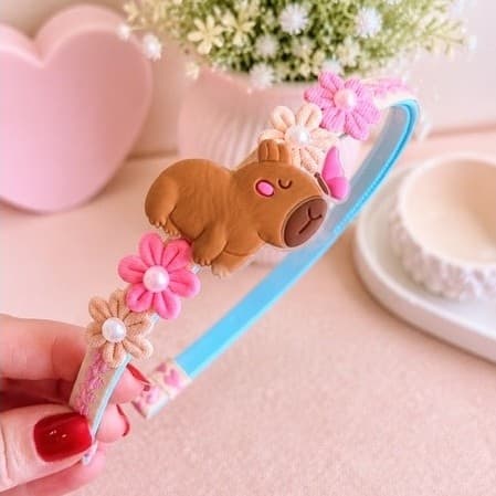 Tiara de cabelo infantil Capivara Arco de cabelo Capivara Infantil Tiara Menina Delicada EMBORRACHADA