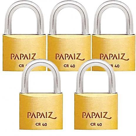 Cadeado Papaiz Mesma Chave 40mm Segredo Igual 5 Peças