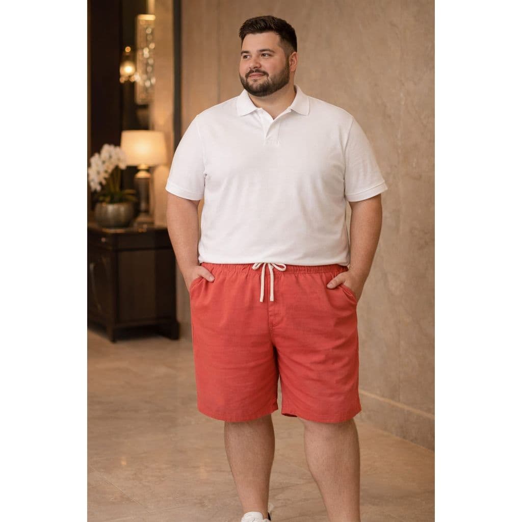 bermuda de linho para homens grandes