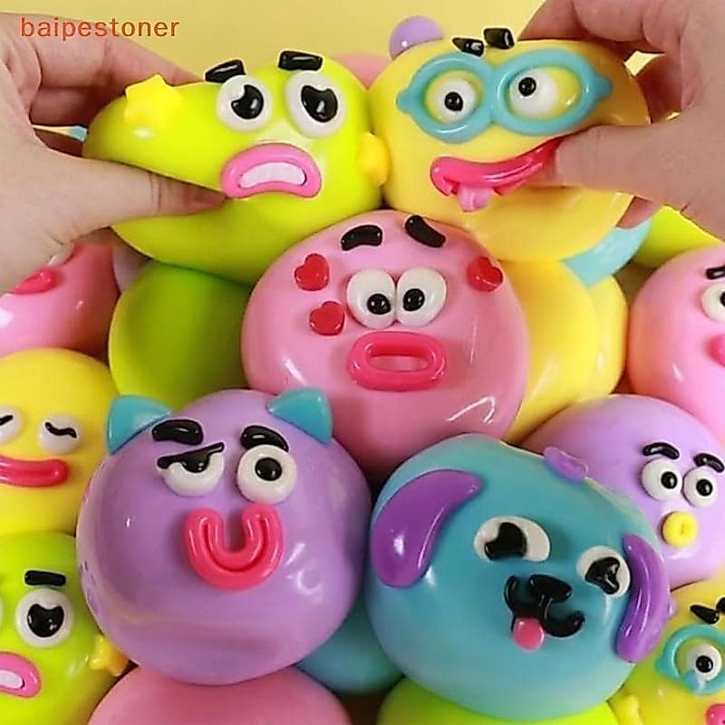 [baipestoner] Brinquedo Antiestresse Criativo com Rosto de Cachorrinho Mutável, Macio, Apertável, Fofo e Divertido Pa Q4