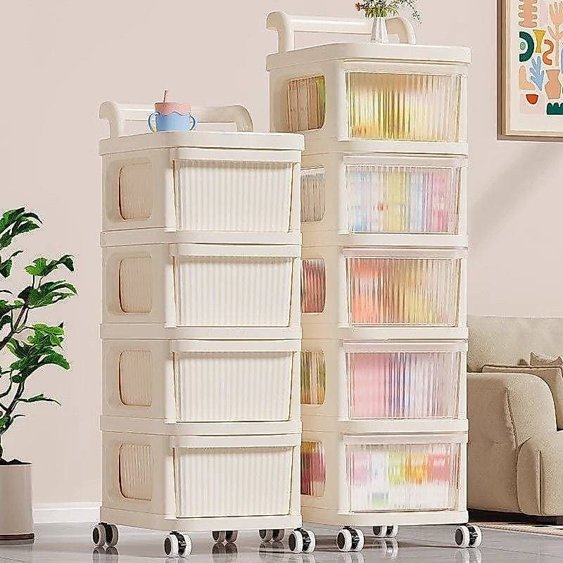 Gaveta de armazenamento de lanche carrinho mudo polia Multi-camada caixa de brinquedos produtos do bebê quarto carrinho