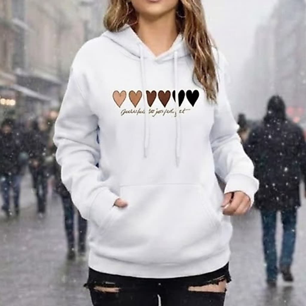 Moletom Casaco Corações Blusa Feminino De Frio Abrigo Capuz e Bolso 100% Algodão Luxo Premium