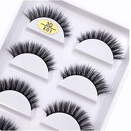 Cílios Postiços X01 3D Reutilizável – Volume Natural, Fio Macio, Efeito Foxy Eye, Alongado e Leve