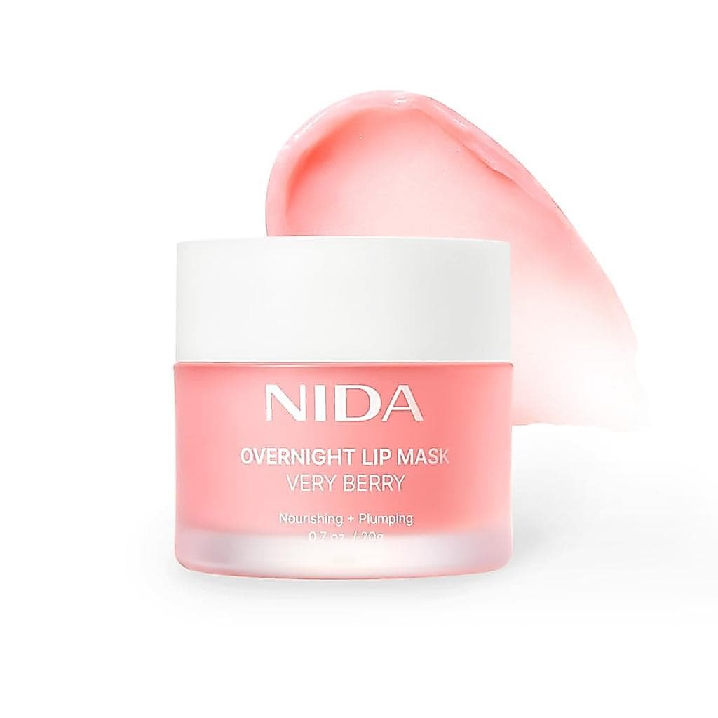 Máscara Labial Noturna NIDA - Very Berry |   Máscara Noturna de Hidratação Intensa e Efeito Preenchedor para Lábios Seco