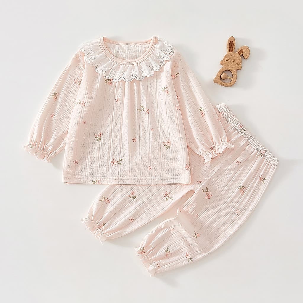 Roupas finas de verão para bebês meninas de um ano, roupas de verão para meninas, roupas infantis de ar condicionado, te