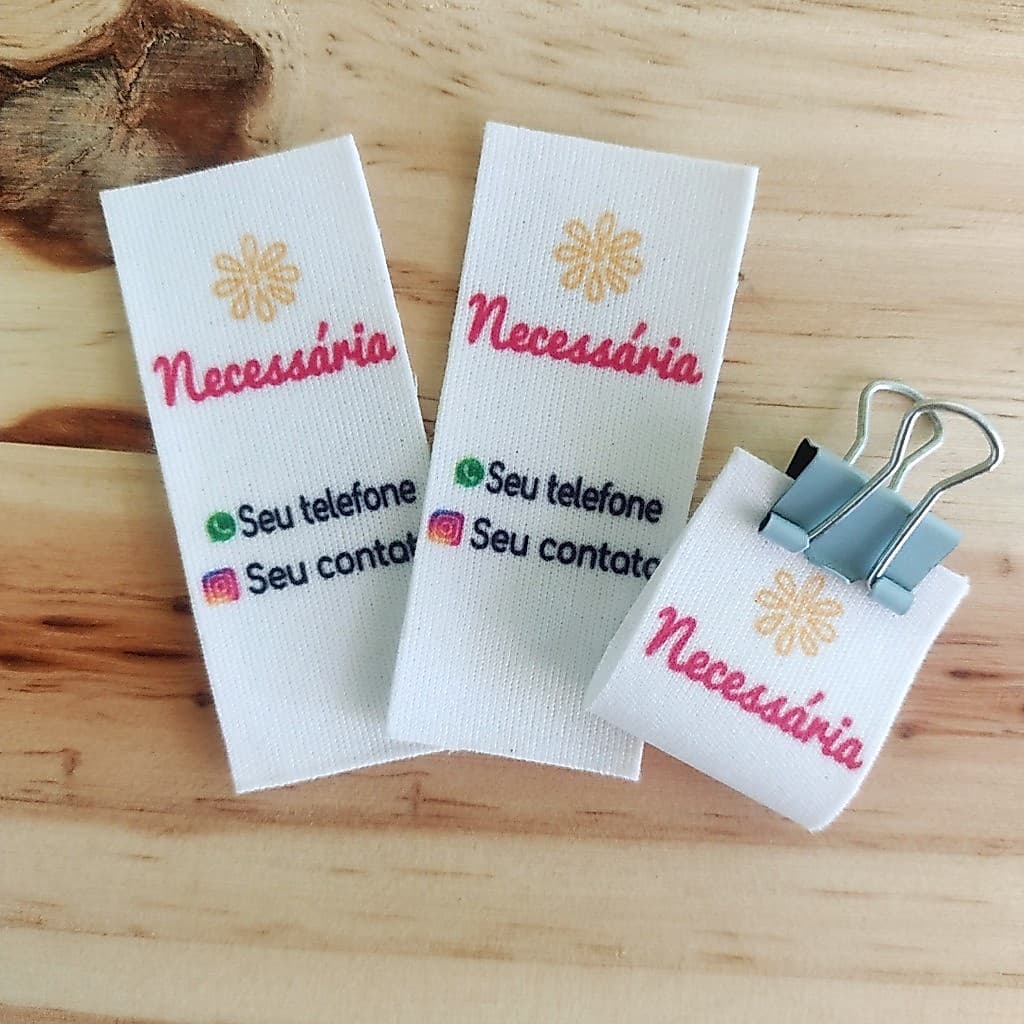 Etiquetas personalizadas em tecido para artesanato e costura 50 unidades
