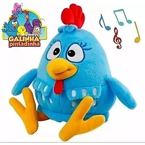 Pelucia Boneco Galinha Pintadinha Musical Tam: 35cm