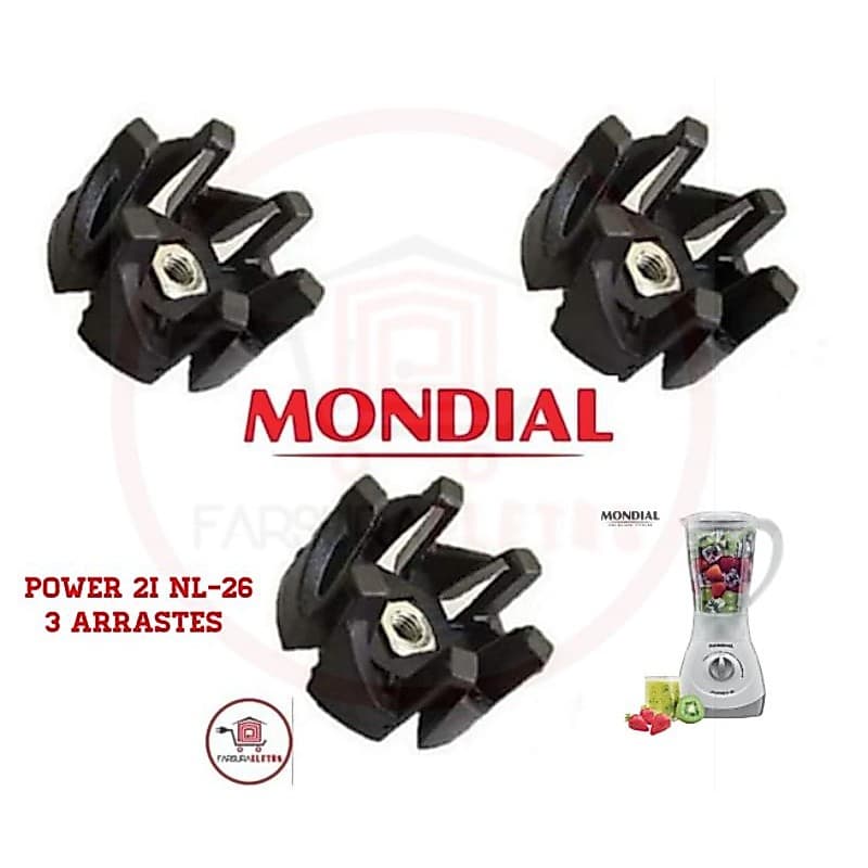 3x Arraste do Copo Liquidificador Mondial Power 2i NL-26 Easy Power L-550 e Premium L-51 L-53 L-55