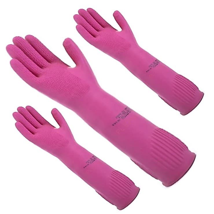 Kit 3 Pares Luva Ranhurada Rosa Punho Longo Volk - CA36368