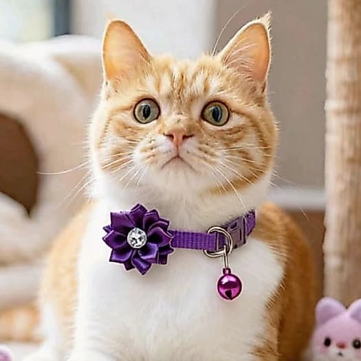 Coleira De Cachorro Sino Em Forma De Flor De Gato