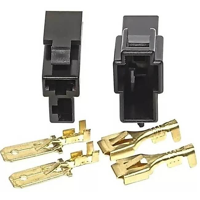 10 Conjunto Conector 2 Vias Com Trava Plug Para Caixa e Tampão Preto ( macho E Fêmea )