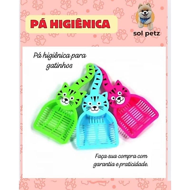 Pá Higiênica Plástico Gatinho Para Gatos