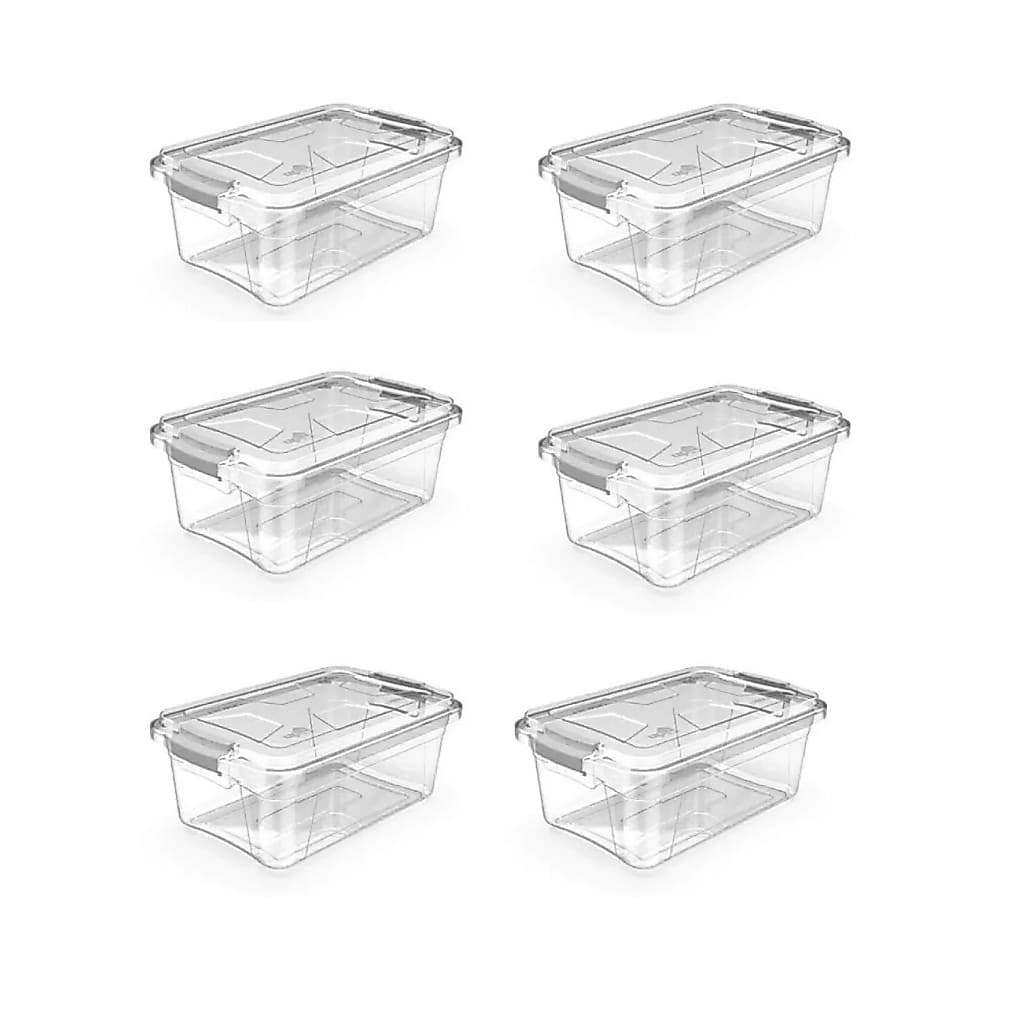 Caixas Organizadoras 3 Litros com Tampa E Trava em Plástico Resistente Transparente