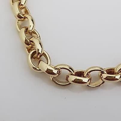 Pulseira Elo português Feminina Aço Inox Folheado/Banhado a Ouro 18k Portuguesa
