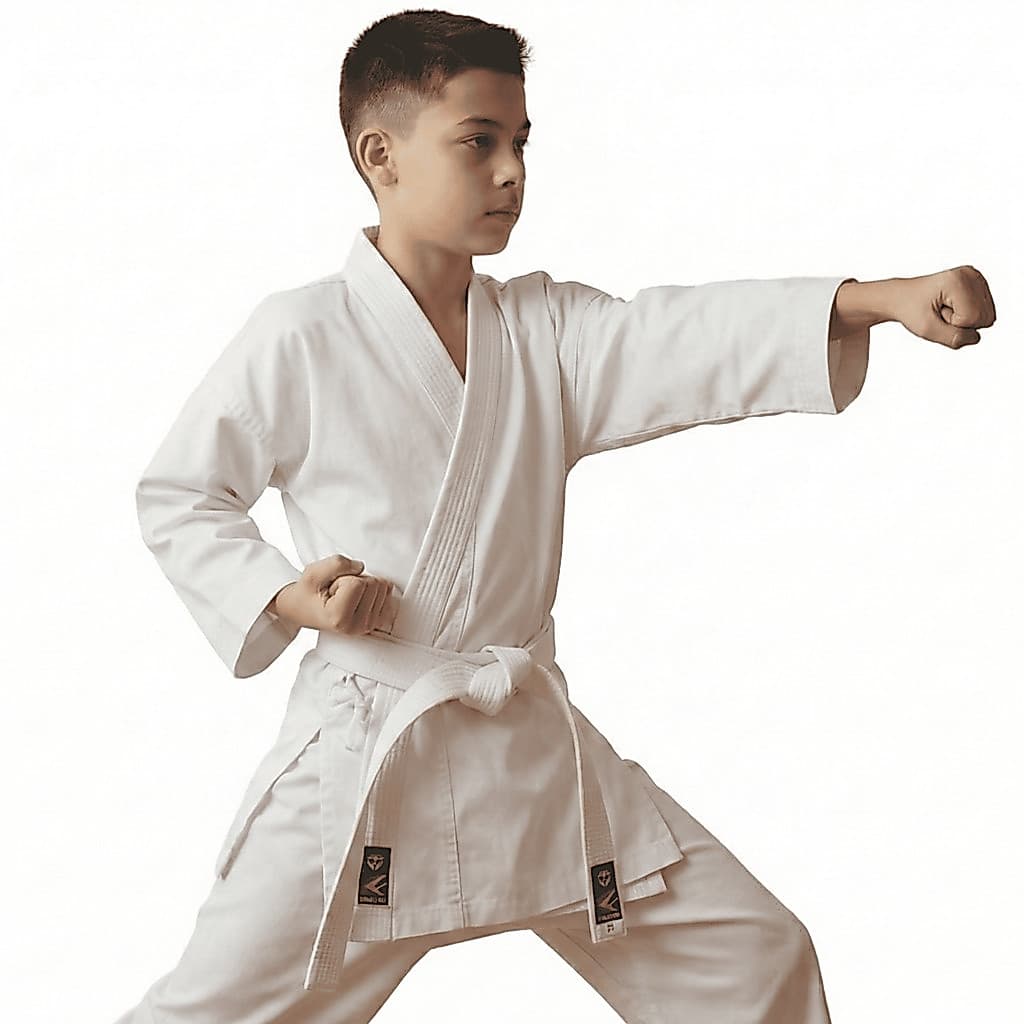 Kimono Karatê Infantil Branco com Faixa Inclusa | 100% Algodão Grosso com Reforço Duplo