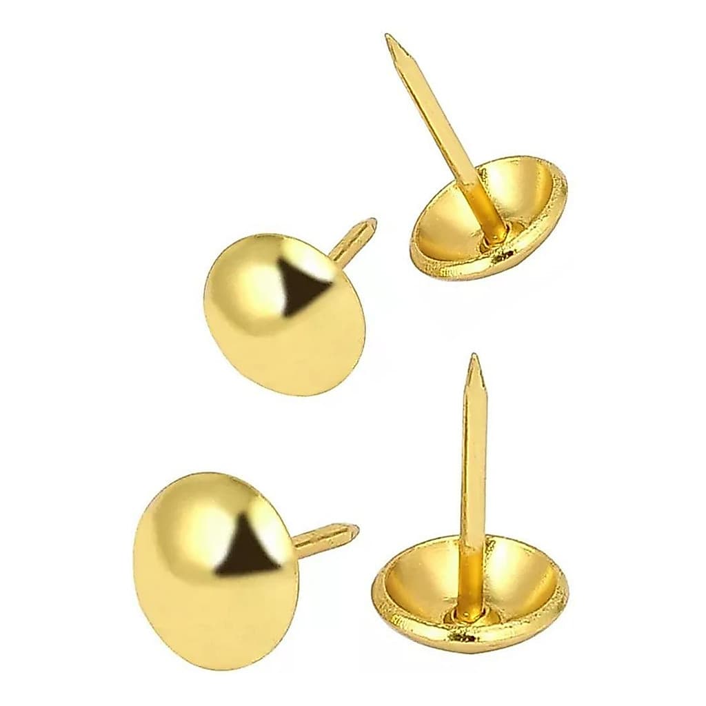 Tachinha Percevejo Latonado Dourado Com 100 Pecas 11x10mm