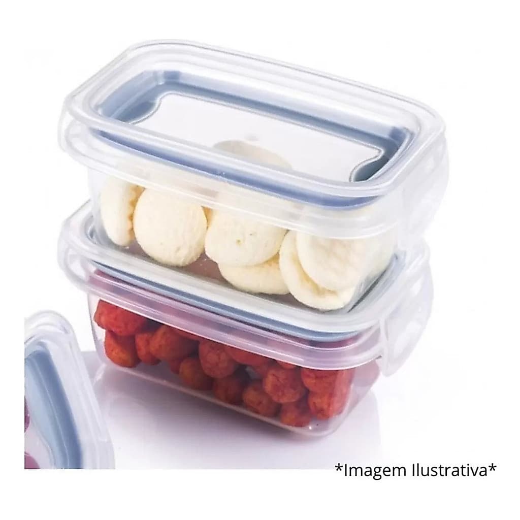 Conjunto Kit 4 Potes Pequeno Marmita Alimentos Geladeira Cozinha 175 ml Plasútil