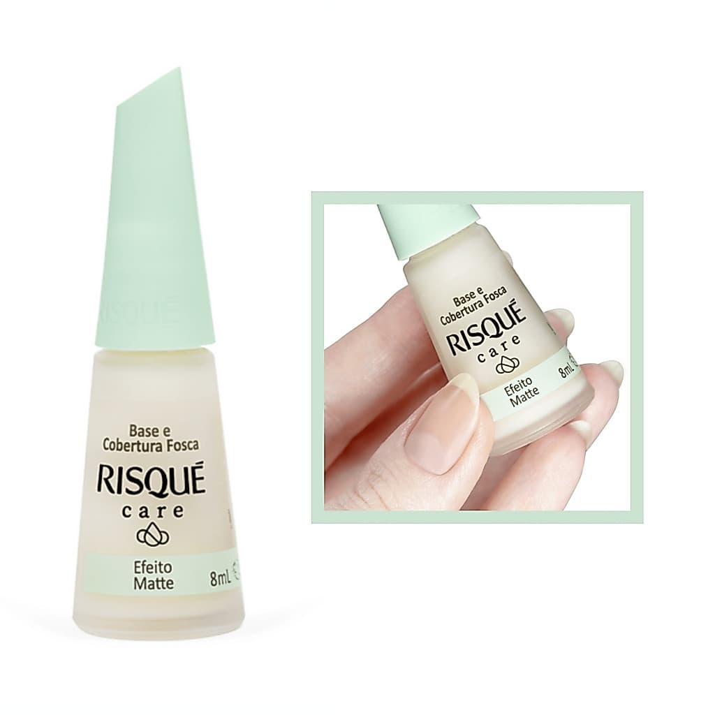 Esmalte Base e Cobertura Fosca Risque Incolor Sem Brilho 8ml